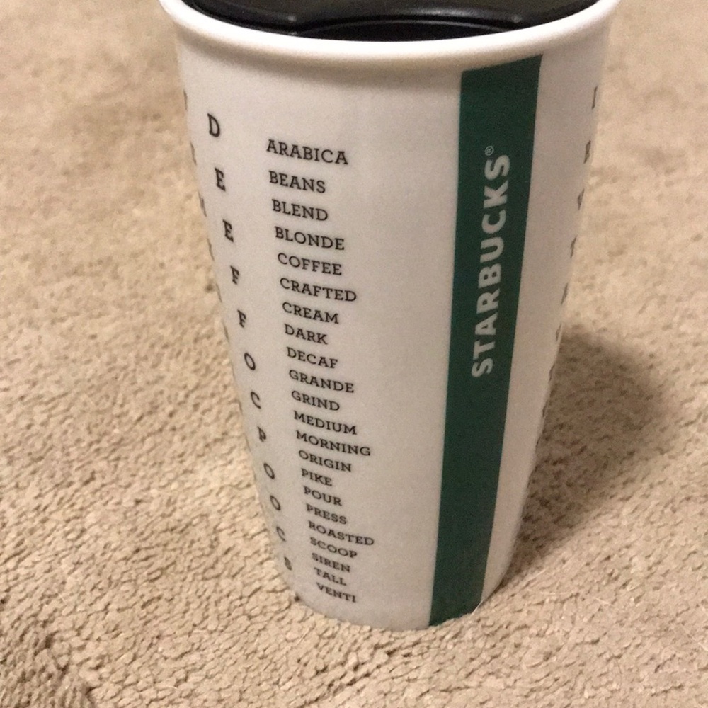 Ceramic Starbucks mug.